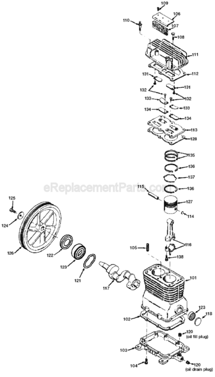 Page B Diagram and Parts List for CPLC7060V Type 1 Porter Cable Compressor